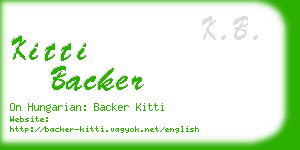 kitti backer business card